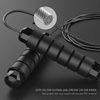 Loocio Jumping Rope Tangle-Free Rapid Speed Cable with Ball Bearings Adjustable Steel with Foam Handles for Gym Exercise Fitness Workout Equipment & Slim Body for Women, Men, and Kids