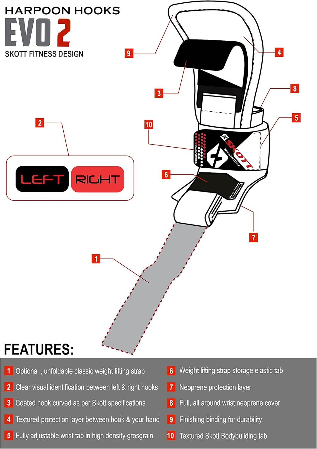 Skott Harpoon Evo 2 Lifting Hooks, product image 3