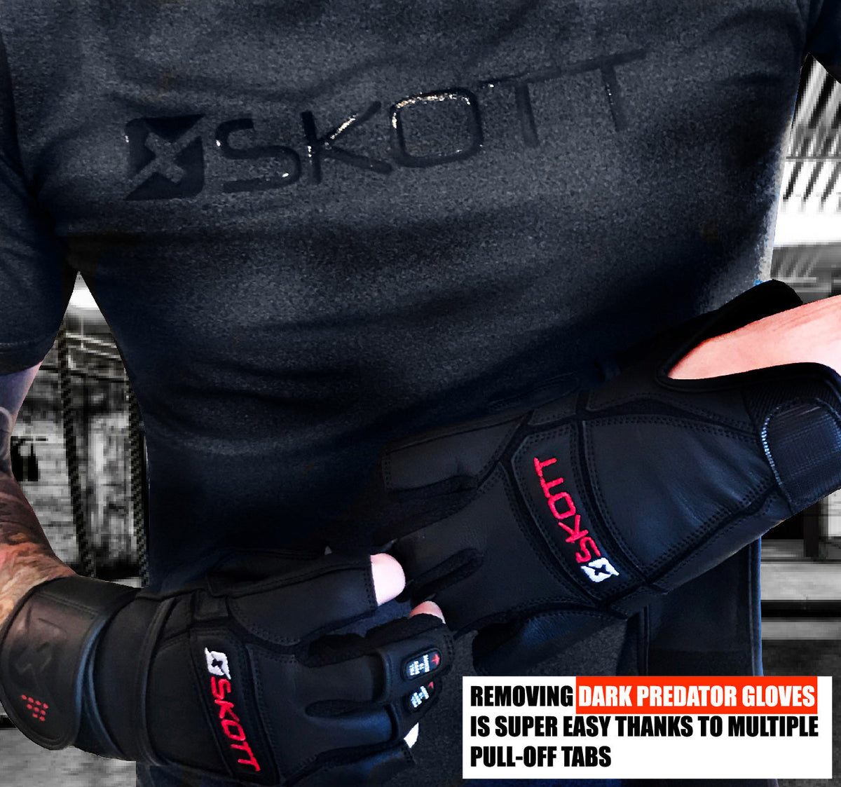 Skott Dark Predator Weightlifting Gloves, product image 3