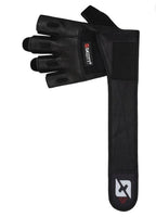 Skott Python Shadow Black Weight Lifting Gloves for Men and Women, Genuine Leather Workout Gloves with Padded Palm and Fingers, Wrist Wrap Support Fitness and Exercise Accessories (Unisex)