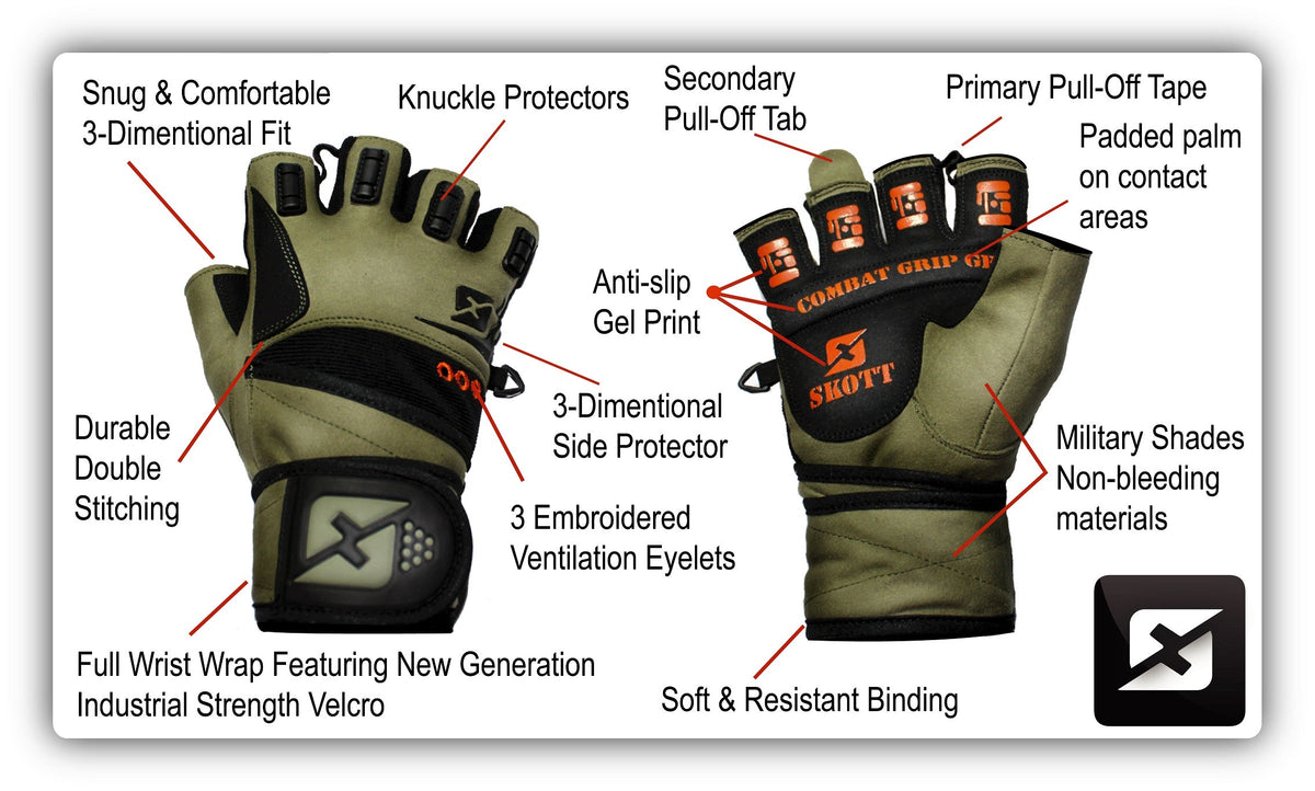 Skott Tactical Green Weightlifting Gloves, product image 4