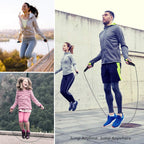 Loocio Jumping Rope Tangle-Free Rapid Speed Cable with Ball Bearings Adjustable Steel with Foam Handles for Gym Exercise Fitness Workout Equipment & Slim Body for Women, Men, and Kids