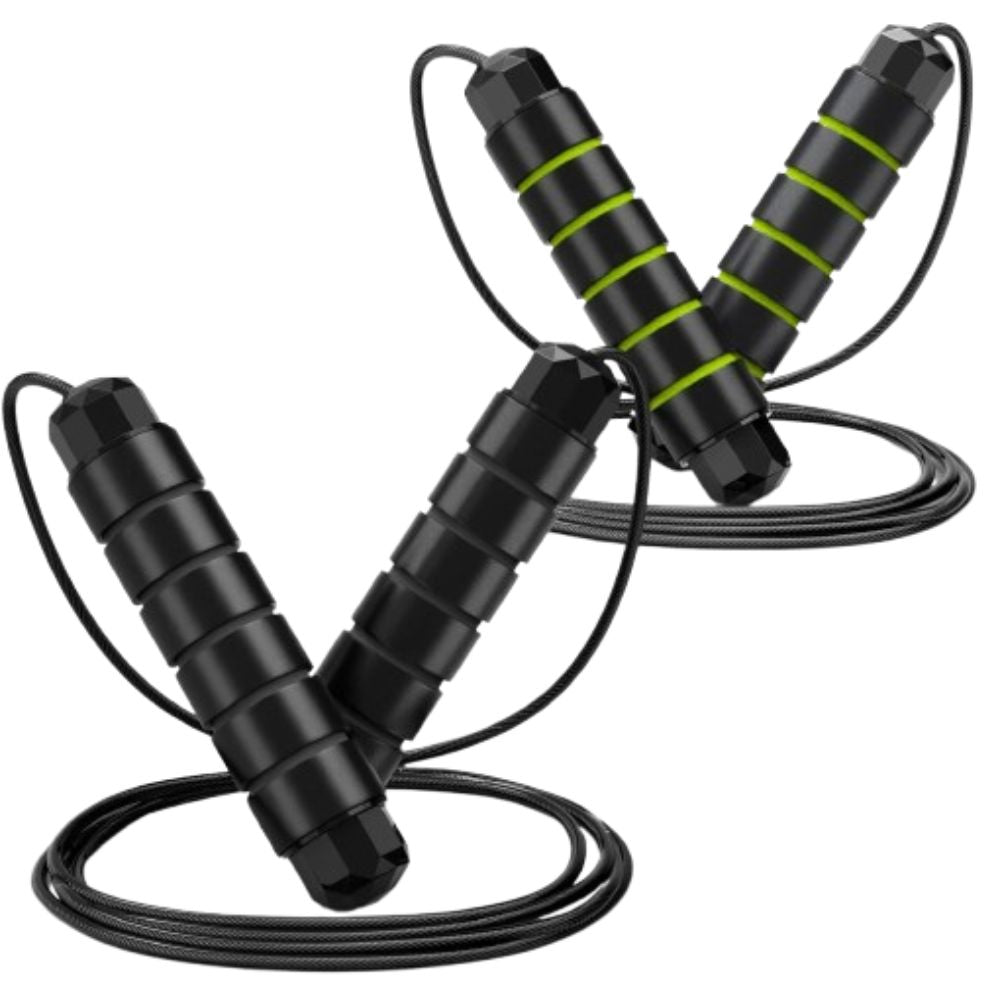 Loocio Jumping Rope Tangle-Free Rapid Speed Cable with Ball Bearings Adjustable Steel with Foam Handles for Gym Exercise Fitness Workout Equipment & Slim Body for Women, Men, and Kids