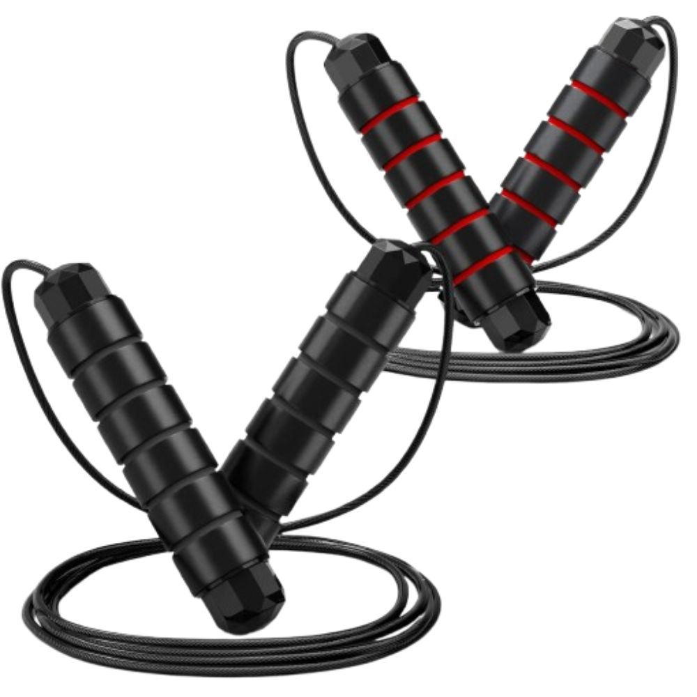 Loocio Jumping Rope Tangle-Free Rapid Speed Cable with Ball Bearings Adjustable Steel with Foam Handles for Gym Exercise Fitness Workout Equipment & Slim Body for Women, Men, and Kids