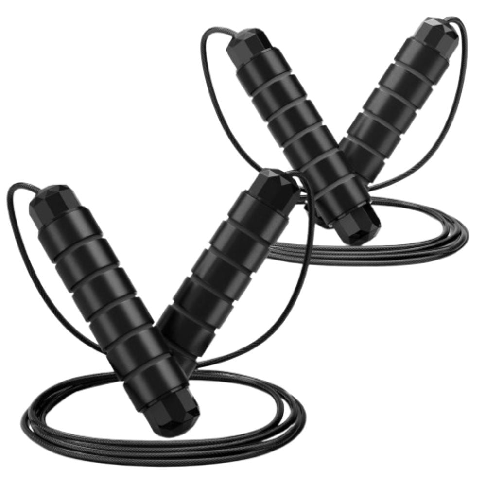 Loocio Jumping Rope Tangle-Free Rapid Speed Cable with Ball Bearings Adjustable Steel with Foam Handles for Gym Exercise Fitness Workout Equipment & Slim Body for Women, Men, and Kids