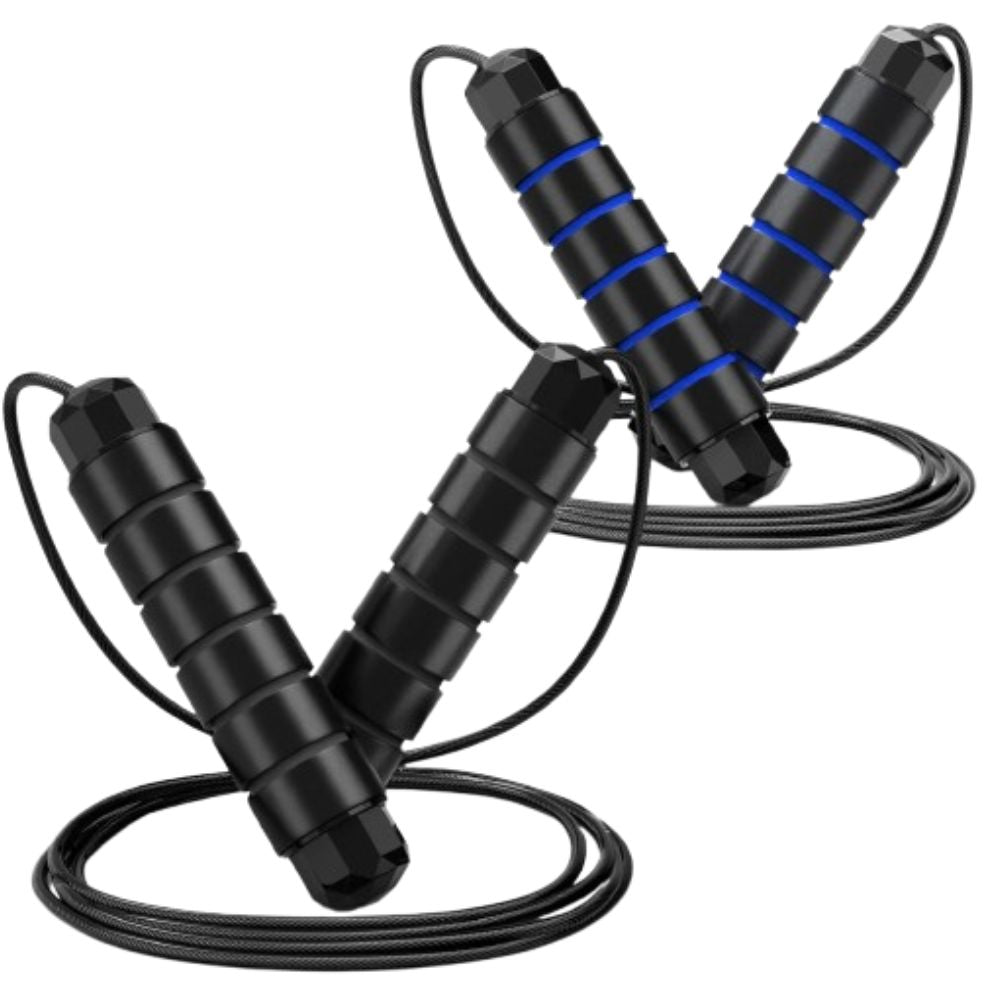 Loocio Jumping Rope Tangle-Free Rapid Speed Cable with Ball Bearings Adjustable Steel with Foam Handles for Gym Exercise Fitness Workout Equipment & Slim Body for Women, Men, and Kids