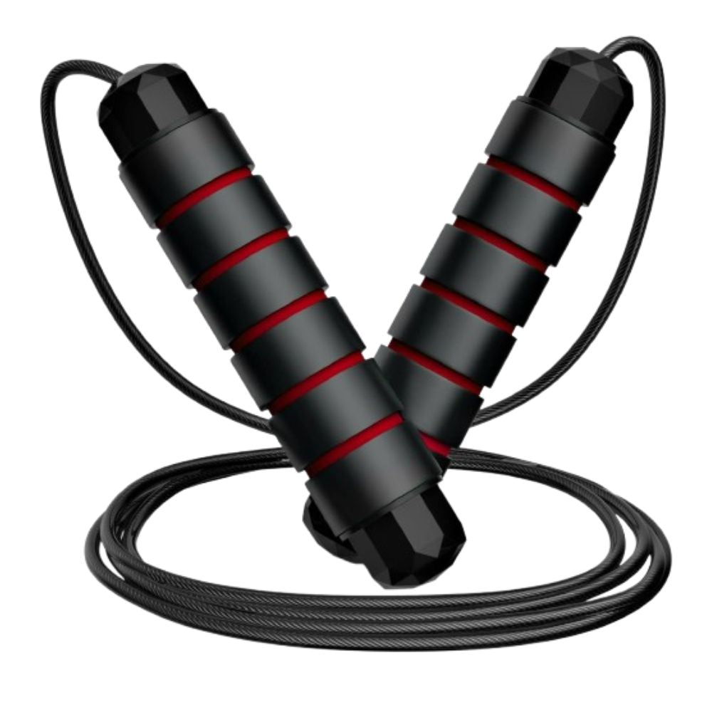 Loocio Jumping Rope Tangle-Free Rapid Speed Cable with Ball Bearings Adjustable Steel with Foam Handles for Gym Exercise Fitness Workout Equipment & Slim Body for Women, Men, and Kids